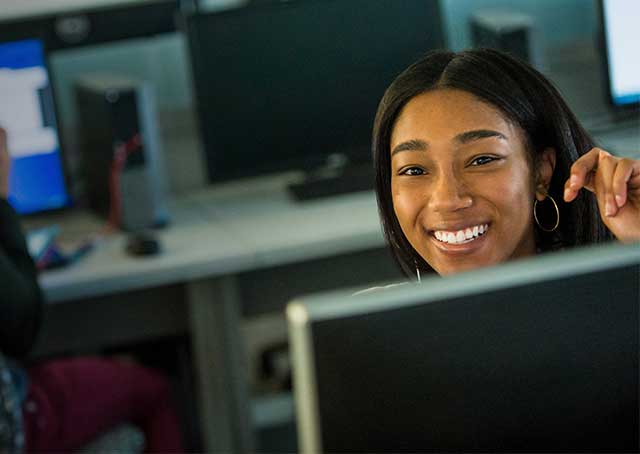 students work in a lab