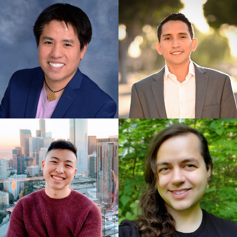 Top row (L to R): John Vu, Arturo Herrera. Bottom row (L to R): Ricky Lee, Grace Collins.