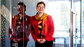 Elizabeth Mynatt, Dean of the Khoury College of Computer Sciences. Photo by Matthew Modoono/Northeastern University