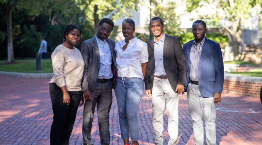 (L to R) Stella Kakeeto, Patrick Okonji, Andrea Stith, Sintayehu Tiruneh, and Jean Uwamahoro. Photo: Sarah Olender (2021)