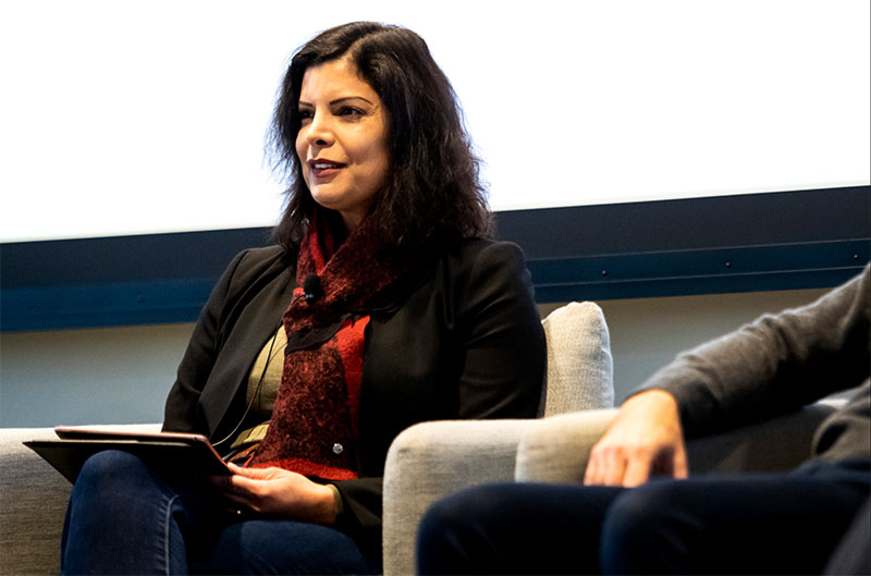 Eliassi-Rad speaks at Northeastern’s 2019 Women Who Empower summit. Photo by Ruby Wallau/Northeastern University