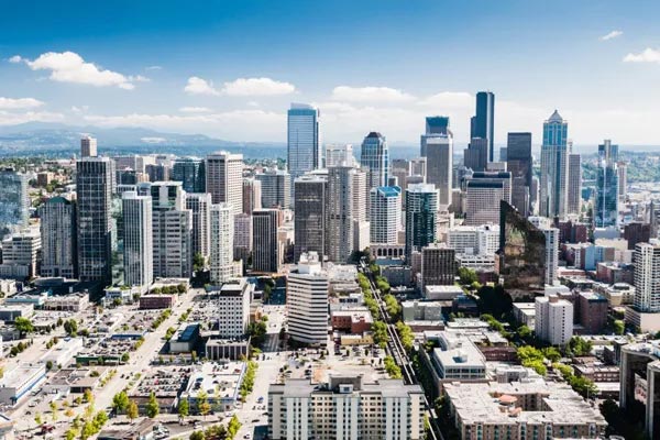 A view of the skyline of Seattle