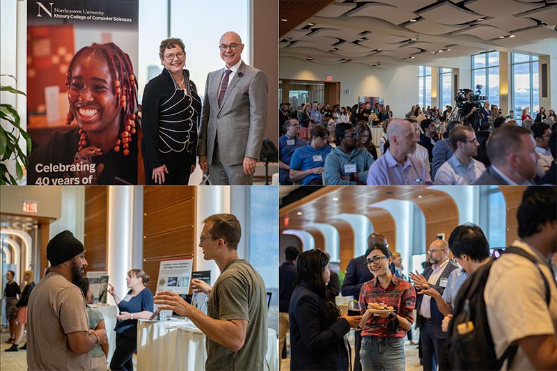 The top floor of East Village, with its scenic views of Boston, played host for the gathering. Photos by Miles Chun.