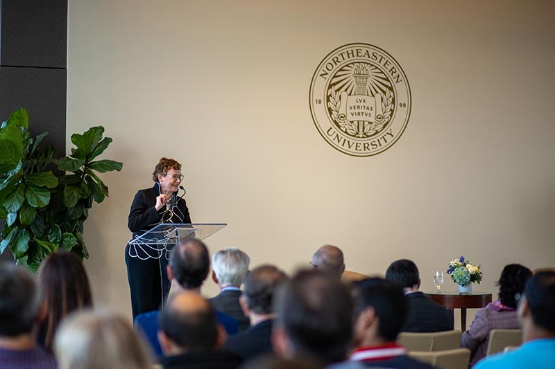 Dean Elizabeth Mynatt speaks at the 40th anniversary celebration