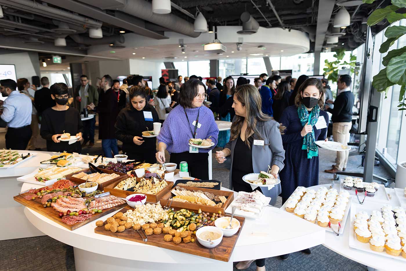 Guests enjoy the catered reception. Photo by Jesse Winter.