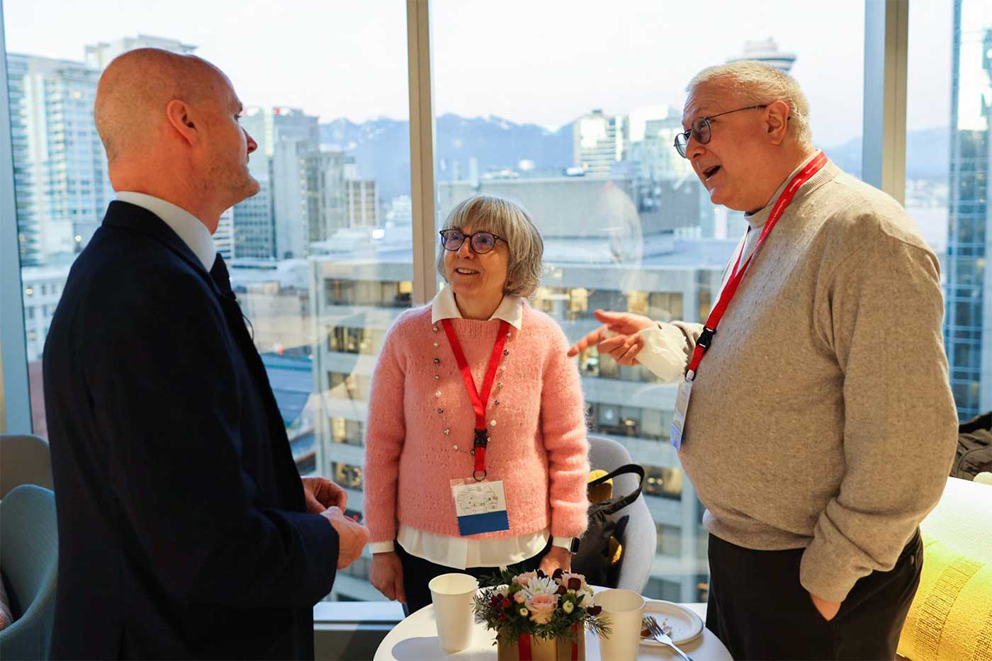 Steve Eccles, regional Dean and CEO at the Vancouver campus speaks with guests at the 40th Anniversary Celebration.