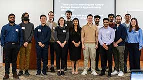 The group of Khoury research apprentices pose for a photo