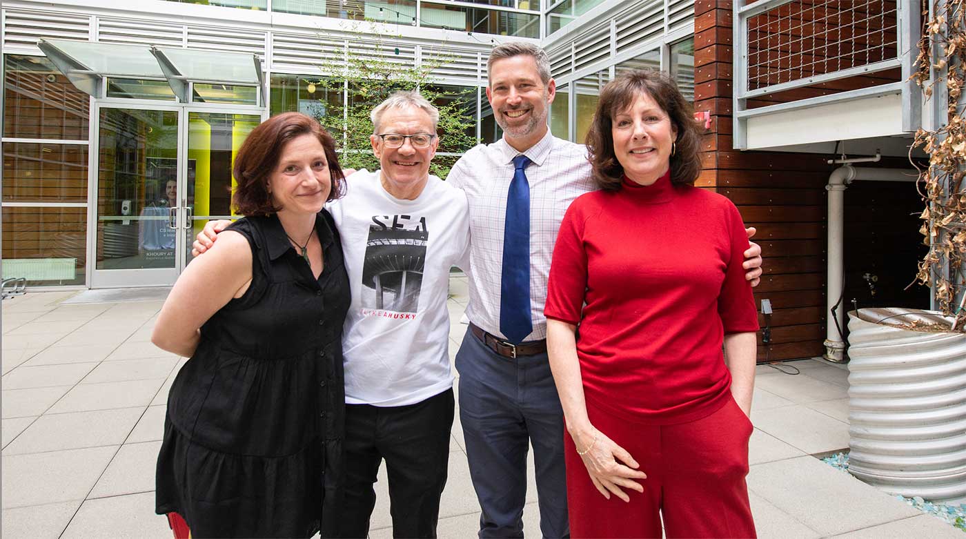 From left to right: Catherine Gill, Ian Gorton, Bryan Lackaye, and Carla Brodley. Photo by Josephine Pettigrew.