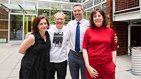 From left to right: Catherine Gill, Ian Gorton, Bryan Lackaye, and Carla Brodley. Photo by Josephine Pettigrew.