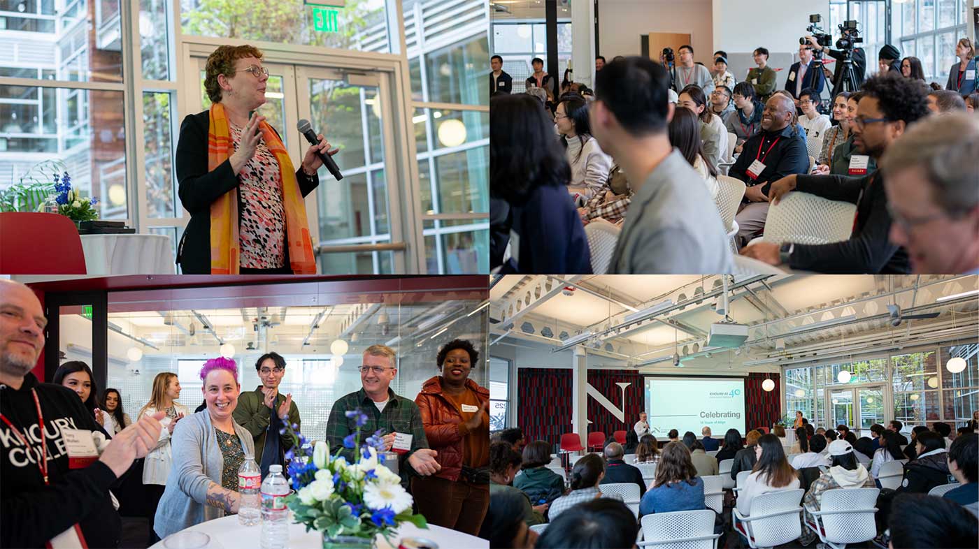 A collage of photos showing the Seattle celebration