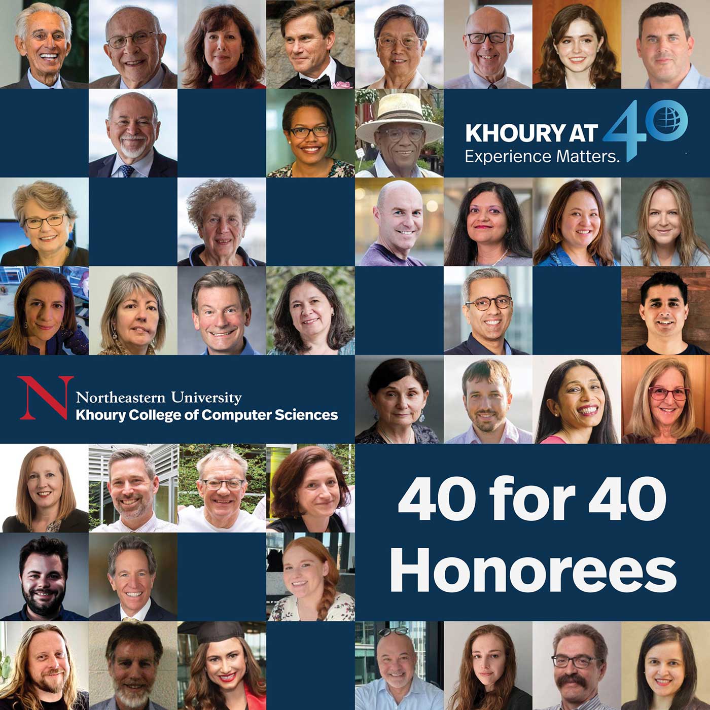 A collage of 40 for 40 Honorees