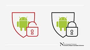 a graphic showing the Android logo surrounded by an unlocked line along side a an Android logo surrounded by a locked line