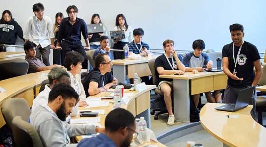 Students at Northeastern’s Oakland campus participated in a student-led hackathon over the weekend. Photo by Katja Bresch for Northeastern University.