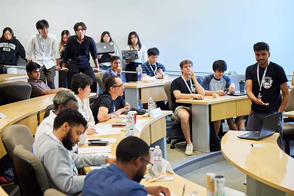 Students at Northeastern’s Oakland campus participated in a student-led hackathon over the weekend. Photo by Katja Bresch for Northeastern University.