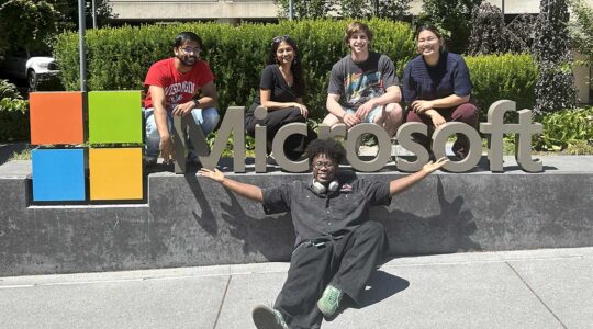 Khoury student Mike Mundia (front) with fellow Microsoft interns