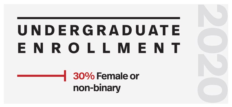 2020 Undergraduate Enrollment: 30% Women