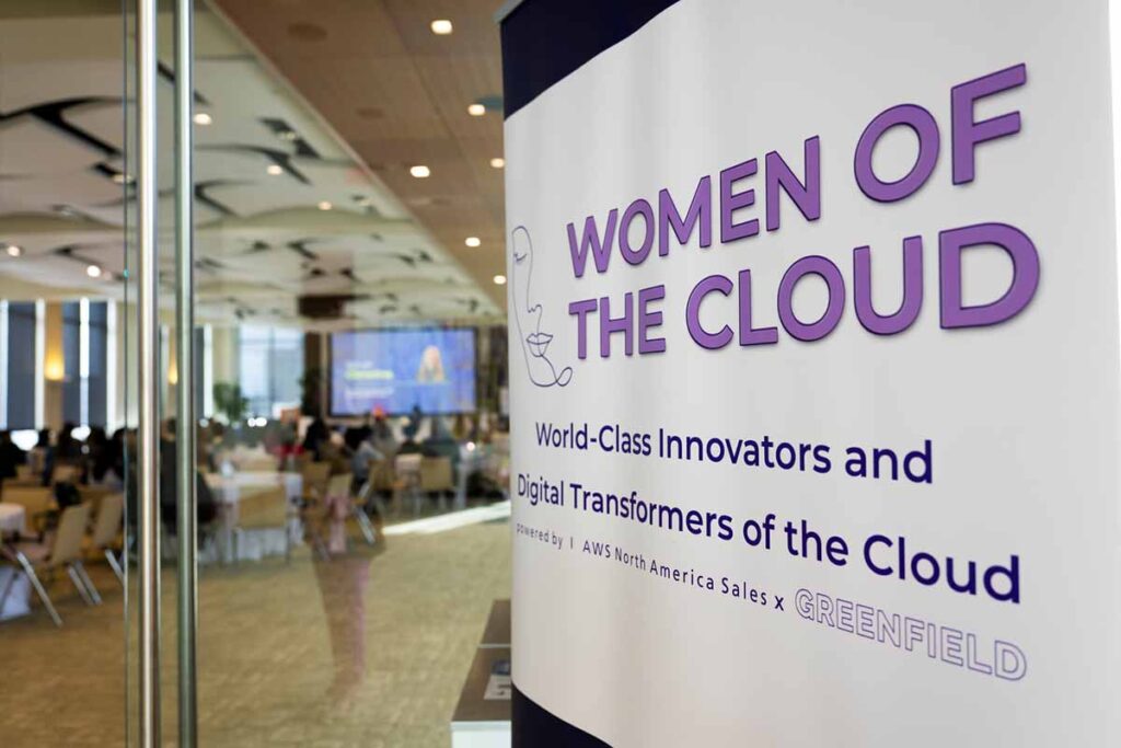 A sign from the Women of the Cloud event