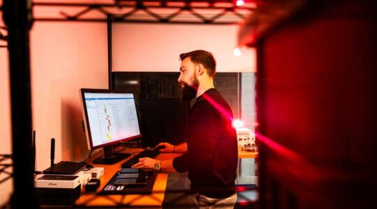 Evangelos Bitsikas, a doctoral student and cybersecurity researcher at Northeastern, was recently awarded a prestigious Google Fellowship. Photo by Alyssa Stone/Northeastern University