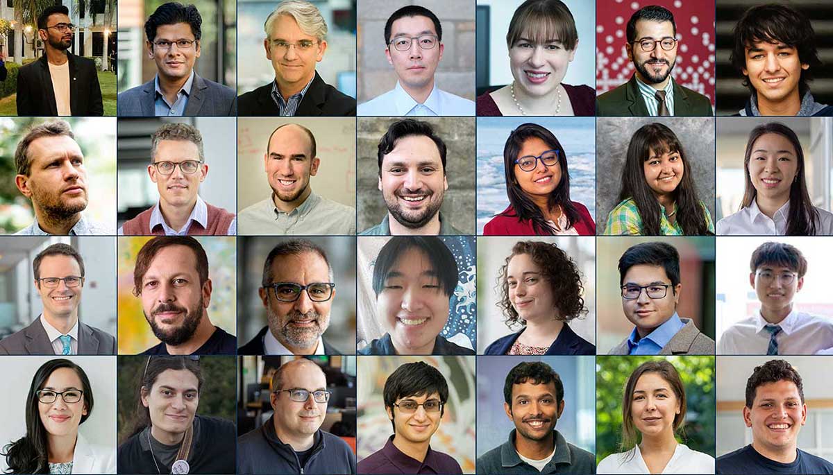 A collage of 28 members of the Khoury community who had research featured at CHI 2024