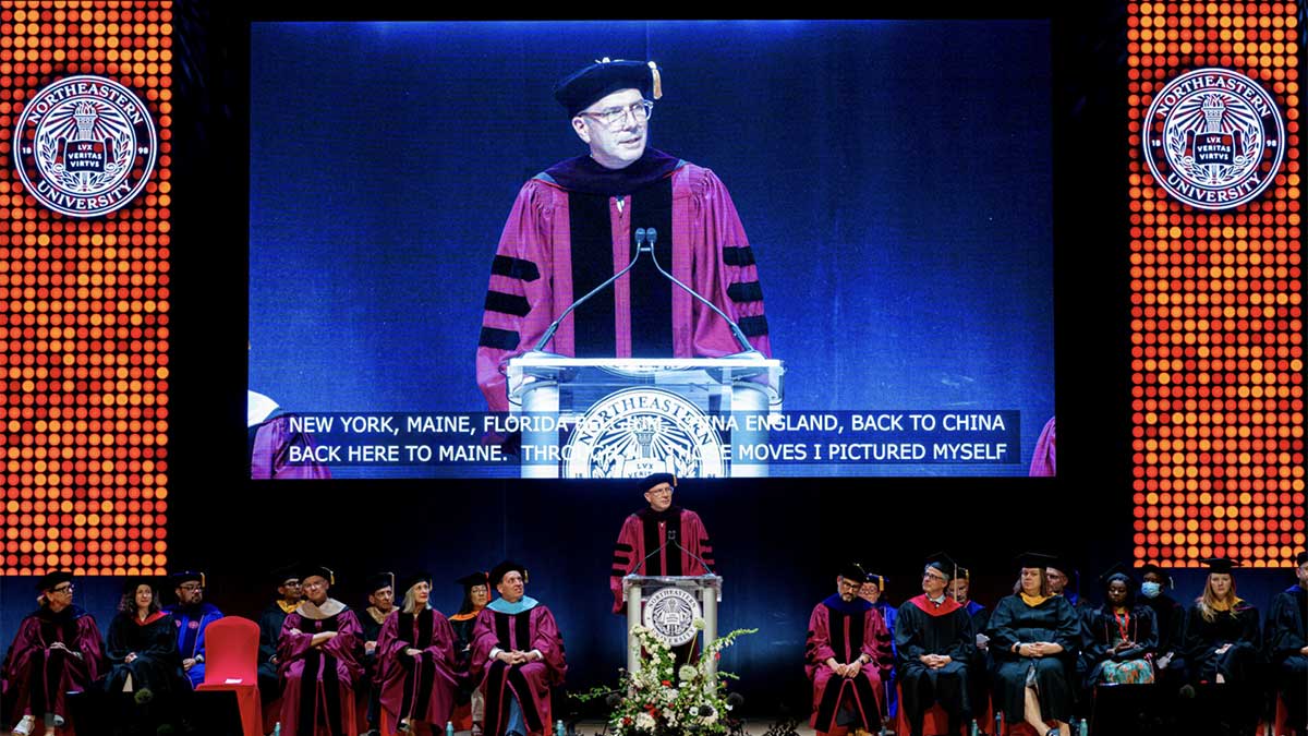 L.L. Bean CEO Steve Smith speaks on stage at the ceremony