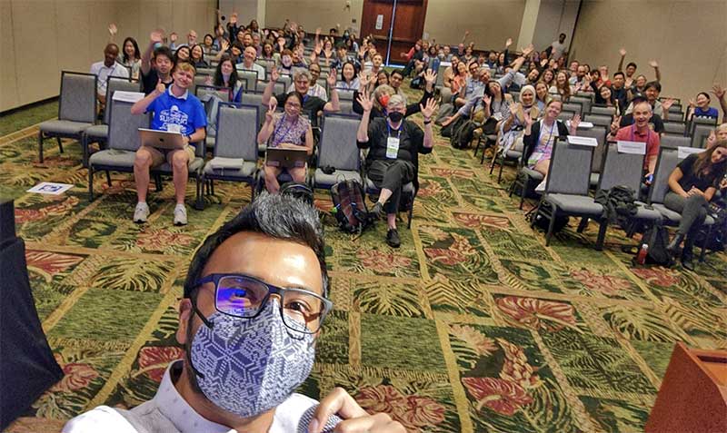 Ehsan after speaking at CHI 2024