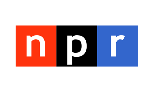 The NPR logo, which shows "npr" in white letters on red, black and blue squares
