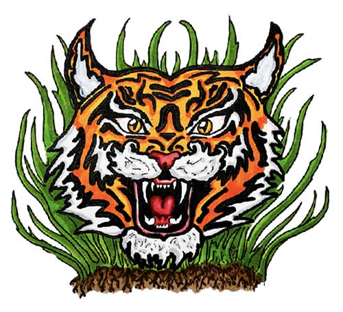 The Tigro logo, which shows a tiger's face in front of blades of tall grass