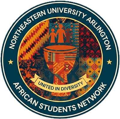 The African Students Network logo, which is a circle with African imagery in the center