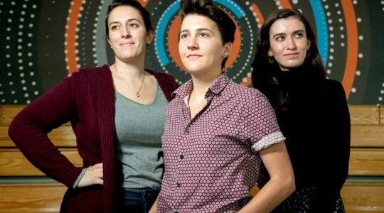 Three Khoury students pose for a photo during a co-op at HubSpot