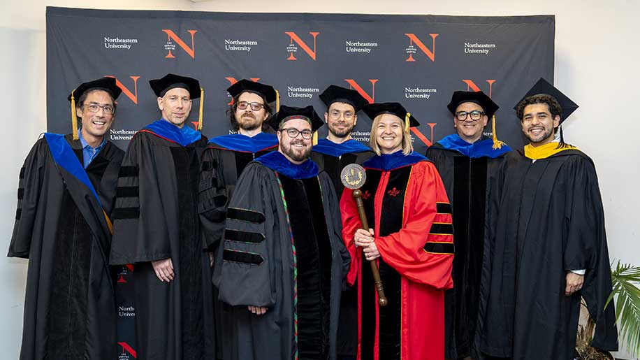 Khoury faculty in attendance included (l-r): Richard Hoshino, Timothy Edmunds, Jack Thomas, Logan Schmidt, Ryan Rad, Bethany Edmunds, Lino Coria Mendoza, and Parsa Rajabi.