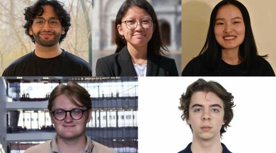 Clockwise from top left: Arinjay Singh, Elaine Zhu, Luisa Li, Zack Eisbach, and Misha Ankudovych