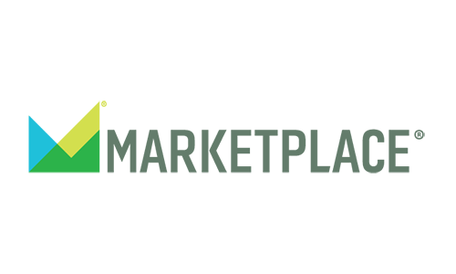 A blue and green M next to the word "Marketplace"