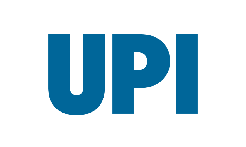 The letters UPI in blue text on a white background