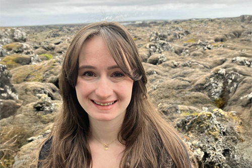 Khoury Assistant Professor Terra Blevins against a rocky backdrop