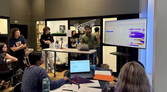 NDIF researchers Jaden Fiotto-Kaufman, Adam Belfki, and Gwen Lincroft present at the NYC PIT Pop-up