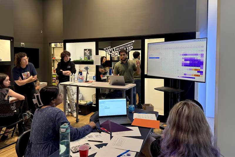 NDIF researchers Jaden Fiotto-Kaufman, Adam Belfki, and Gwen Lincroft present at the NYC PIT Pop-up